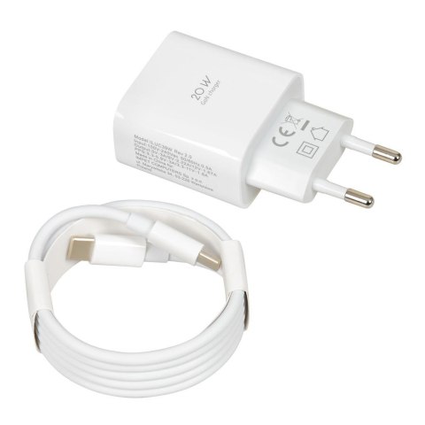 Ładowarka sieciowa GaN iBOX C-39 PD20W, USB-C, kabel USB-C IBOX Ładowarka sieciowa GaN iBOX C-39 PD20W, USB-C, kabel USB-C IBOX