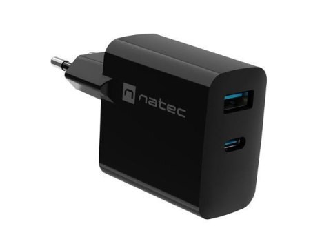 Ładowarka sieciowa, Ładowarka do laptopów Natec Ribera Gan 1x USB-A + 1x USB-C 45W czarna Natec Ładowarka sieciowa, Ładowarka do laptopów Natec Ribera Gan 1x USB-A + 1x USB-C 45W czarna Natec