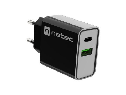 Ładowarka sieciowa Natec Ribera 1x USB-A + 1x USB-C 20W czarna Natec