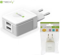 Ładowarka sieciowa Techly 230V / 2x USB 5V / 2x 2.1A biała Techly