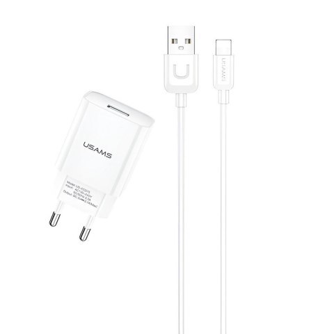 Ładowarka sieciowa Usams T21 2,1A 1xUSB + kabel Lightning - biała USAMS