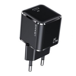 Ładowarka sieciowa Usams T42 mini 25W 1xUSB-C PD 3.0 bez kabla - czarna USAMS