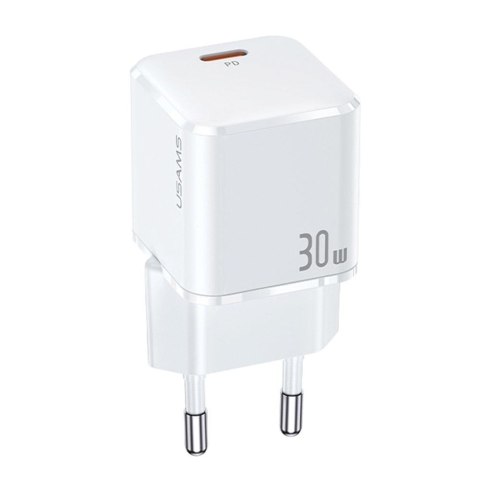 Ładowarka sieciowa Usams T45 mini 30W 1xUSB-C PD 3.0 bez kabla - biała USAMS