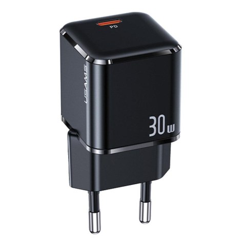 Ładowarka sieciowa Usams T45 mini 30W 1xUSB-C PD 3.0 bez kabla - czarna USAMS