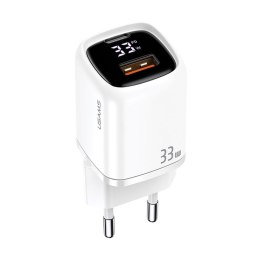 Ładowarka sieciowa Usams T46 33W 1xUSB-C + 1xUSB PD 3.0 QC 3.0 bez kabla - biała USAMS