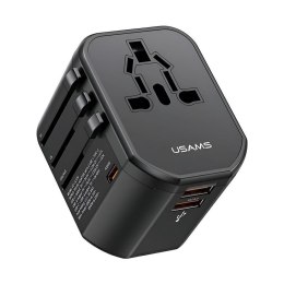 Ładowarka sieciowa Usams T59 Adapter podróżny US/AU/EU/UK 20W 4w1 2xUSB+1xUSB-C USAMS