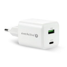 Ładowarka sieciowa everActive GaN SC-450Q 1x USB, 1x USB-C PD PPS QC4+ 45W Everactive