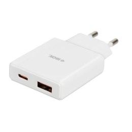 Ładowarka sieciowa iBOX C-43 Slim USB A+C 30W kabel USB-C do USB-C biała IBOX