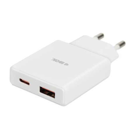 Ładowarka sieciowa iBOX C-43 Slim USB A+C 30W kabel USB-C do USB-C biała IBOX Ładowarka sieciowa iBOX C-43 Slim USB A+C 30W kabel USB-C do USB-C biała IBOX