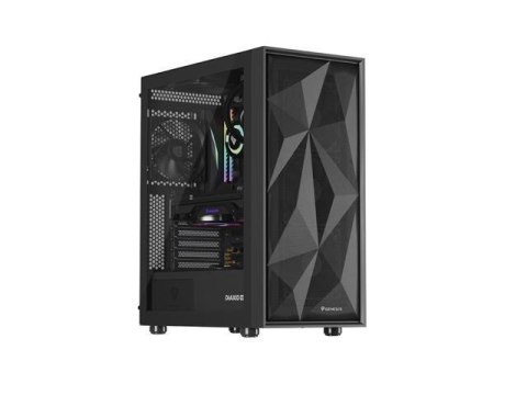 Obudowa Genesis Diaxid 605F Midi Towar (z oknem, USB-C) Czarna Genesis
