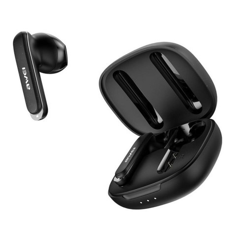 Słuchawki z mikrofonem Awei T66 TWS Bluetooth + stacja dokująca - czarne AWEI