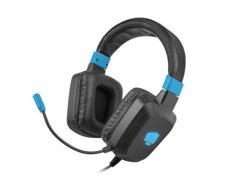Słuchawki z mikrofonem Fury Raptor Gaming podświetlenie RGB czarno-niebieskie Fury