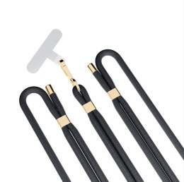 Smycz do telefonu - 3mk EasyClip Elite - Black (gold) 3mk Protection