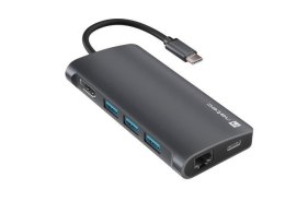 Stacja dokująca USB Natec Fowler 2 V2 Multiport USB-C -> HUB USB 3.0 3x, Hdmi 4k, USB-C, RJ45, SD, Micro SD Natec