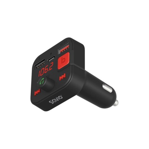 Transmiter samochodowy FM SAVIO TR-15 z Bluetooth i ładowarką PD Savio Transmiter samochodowy FM SAVIO TR-15 z Bluetooth i ładowarką PD Savio