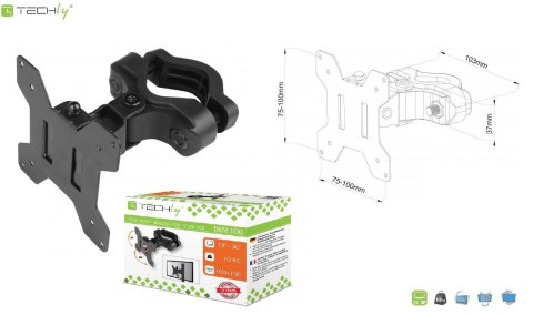 Uchwyt na słup Techly 13"-30", 10kg obrotowy Techly