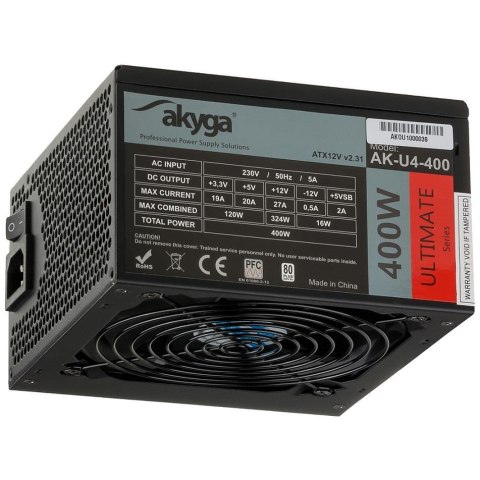 Zasilacz ATX 400W Akyga Ultimate AK-U4-400 80+ Bronze Fan12cm P8 6xSATA 2xPCI-E AKYGA