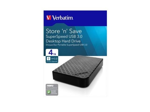 Dysk zewnętrzny Verbatim 4TB 3.5" Store 'n' Save 2Gen czarny USB 3.0 Verbatim