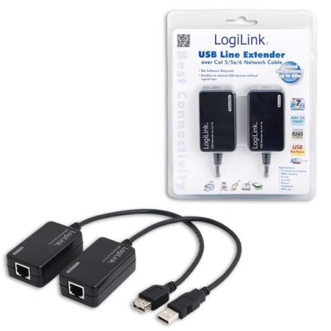 Extender LogiLink UA0021D USB przez RJ45 do 60m LogiLink