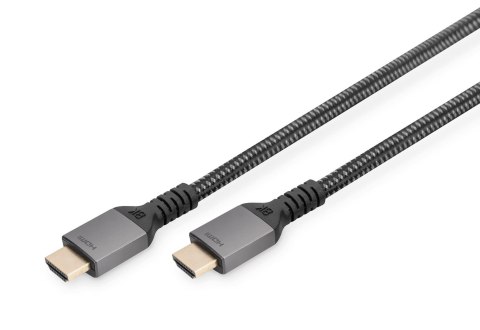 Kabel HDMI 2.1 DIGITUS PREMIUM połączeniowy Ultra HighSpeed 8K60Hz UHD Typ HDMI A/A M/M czarny 1m Digitus