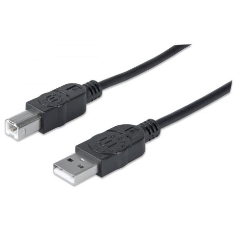 Kabel Manhattan USB 2.0 AM-BM do drukarki, ekaranowany 5m czarny Manhattan Kabel Manhattan USB 2.0 AM-BM do drukarki, ekaranowany 5m czarny Manhattan