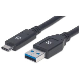 Kabel Manhattan USB 3.2 Gen1 C/A M/M 3m czarny Manhattan