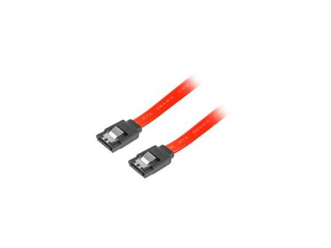 Kabel SATA Lanberg DATA III (6Gb/s) F/F 0,3m metalowe zatrzaski czerwony LANBERG