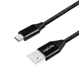 Kabel USB 2.0 LogiLink CU0143 USB A - micro USB B, M/M, czarny 0,3m LogiLink