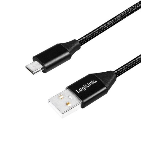 Kabel USB 2.0 LogiLink CU0143 USB A - micro USB B, M/M, czarny 0,3m LogiLink Kabel USB 2.0 LogiLink CU0143 USB A - micro USB B, M/M, czarny 0,3m LogiLink