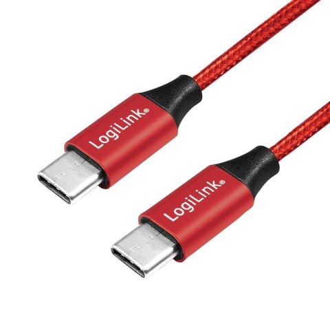 Kabel USB 2.0 LogiLink CU0155 USB-C - USB-C, M/M, czerwony, 0,3m LogiLink Kabel USB 2.0 LogiLink CU0155 USB-C - USB-C, M/M, czerwony, 0,3m LogiLink