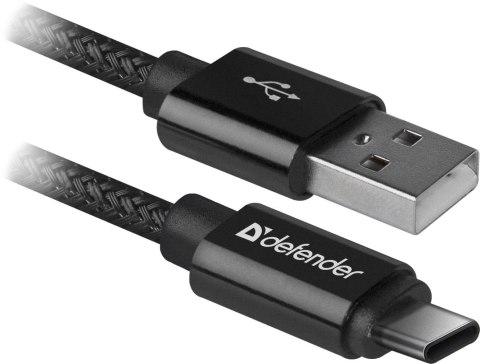 Kabel USB Defender AM-TYPE C 1m 2,1A czarny Defender Kabel USB Defender AM-TYPE C 1m 2,1A czarny Defender