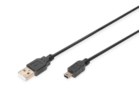 Kabel USB2.0 DIGITUS AK-300130-010-S Canon USB A/miniUSB B 1m Digitus