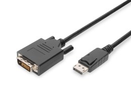 Kabel adapter DIGITUS DisplayPort z zatrzaskiem 1080p 60Hz FHD Typ DP/DVI-D (24+1) M/M 1m Digitus