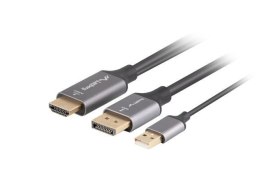 Kabel adapter Lanberg HDMI (M) -> Displayport (M) 1M 4K czarny LANBERG