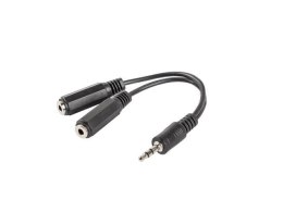 Kabel adapter Lanberg Minijack 3,5mm (M) -> 2x Minijack 3,5mm (F) 0,1m czarny LANBERG