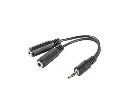 Kabel adapter Lanberg Minijack 3,5mm (M) -> 2x Minijack 3,5mm (F) 0,1m czarny LANBERG