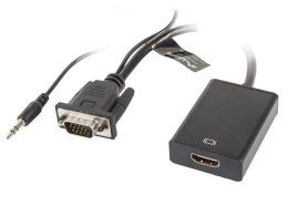 Kabel adapter Lanberg VGA (M) + Audio -> HDMI (F) czarny LANBERG
