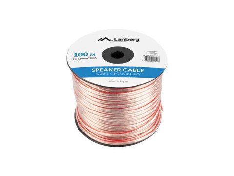 Kabel głośnikowy Lanberg 2x2.5mm2 100m przezroczysty LANBERG Kabel głośnikowy Lanberg 2x2.5mm2 100m przezroczysty LANBERG