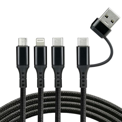 Kabel przewód USB-C / USB 3w1 - USB-C, Lightning, micro USB 120cm everActive CBB-1.2ALL do 3A Everactive Kabel przewód USB-C / USB 3w1 - USB-C, Lightning, micro USB 120cm everActive CBB-1.2ALL do 3A Everactive