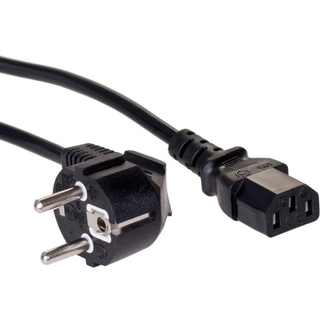 Kabel zasilający Akyga AK-PC-06A CEE 7/7 - IEC C13 250V/50Hz 10A 3m czarny AKYGA