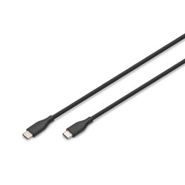 Kabel zasilający DIGITUS silikonowy USB-C - USB-C, USB 2.0 60W, 0,5m czarny Digitus