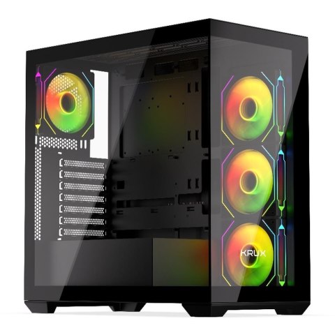 Obudowa Krux Exo ATX RGB z oknem bez zasilacza czarna KRUX Obudowa Krux Exo ATX RGB z oknem bez zasilacza czarna KRUX