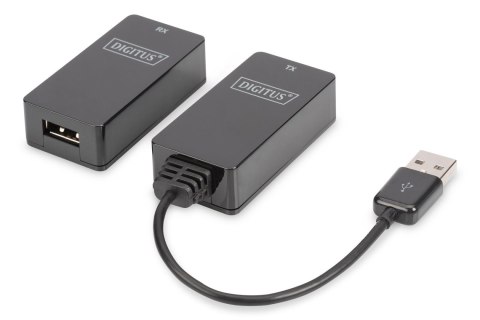 Przedłużacz/Extender DIGITUS USB 1.1 po skrętce Cat.5e/6 UTP/SFP do 45m, czarny, 20cm Digitus
