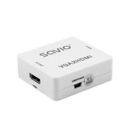 Adapter/Konwerter VGA Savio CL-110 VGA (F)+minijack(F) - HDMI A/F Full HD/1080p 60Hz Savio