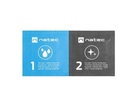Chusteczki czyszczące Natec Raccoon 2w1 cleaning wipes wet-dry 50 szt Natec Chusteczki czyszczące Natec Raccoon 2w1 cleaning wipes wet-dry 50 szt Natec