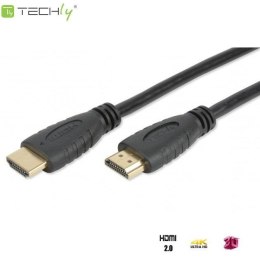 Kabel HDMI Techly HDMI-HDMI 2.0 M/M Ethernet 3D 4K, 0,5m, czarny Techly