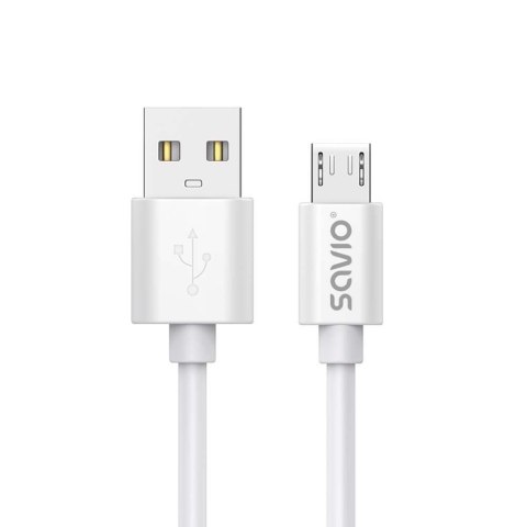 Kabel USB 2.0 SAVIO CL-167 USB A - micro USB, 3m, biały Savio
