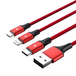 Kabel USB 2.0 Unitek C4049RD, 3w1 USB - USB typ C/microUSB/Lightning, 1,2m Unitek