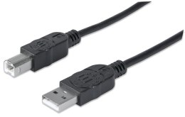 Kabel USB Manhattan USB 2.0 A-B M/M, 1,8m, czarny Manhattan