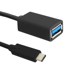 Kabel USB Qoltec 3.1 typ C męski USB 3.0 A żeński 0,2m Qoltec
